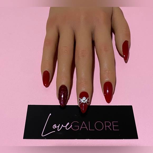 Hand crafted (Jelly Red) Halloween Medium Stiletto or Medium Almond Press Ons - Picture 12 of 12